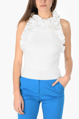 Rouched high neck top