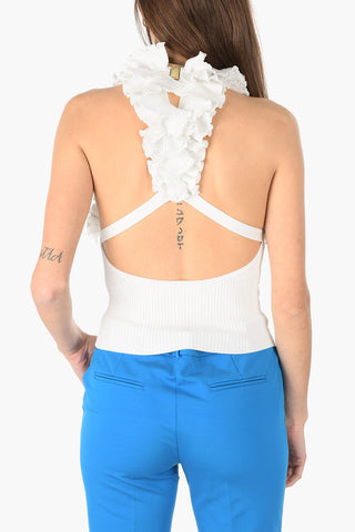 Rouched high neck top