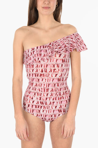 One shoulder  SICILYA One-piece Swimsuit with Ruffle