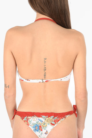 Padded Bandeau Bikini Top with Floral print