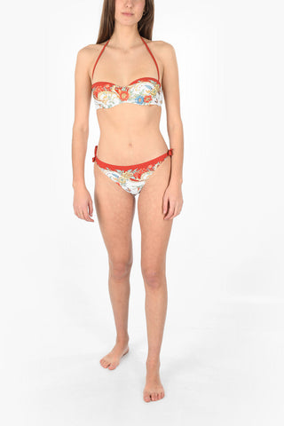 Padded Bandeau Bikini Top with Floral print
