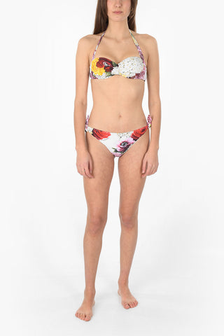 Padded Bandeau Bikini Top with Floral print