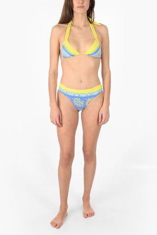 Culotte Bikini stampato con Arricciatura