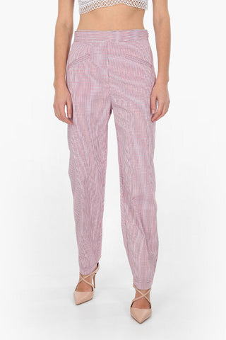 Pantaloni Regular fit Tattersall check a vita alta