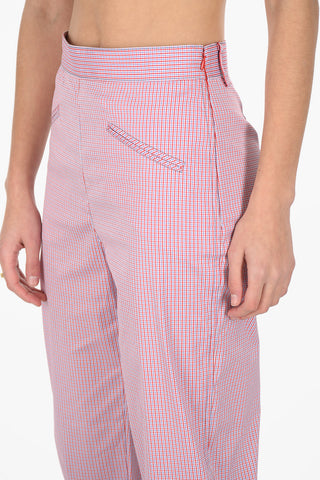 Pantaloni Regular fit Tattersall check a vita alta