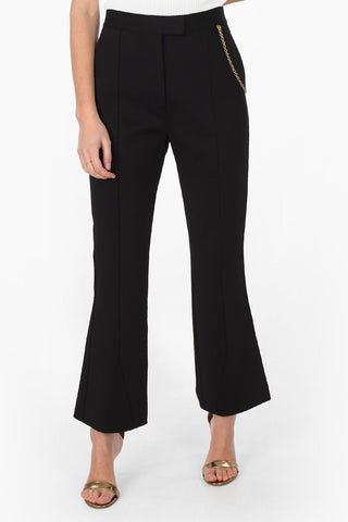 Flared trousers with side chain
