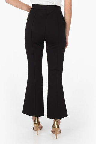 Flared trousers with side chain