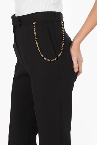 Flared trousers with side chain