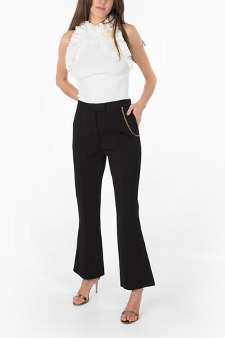 Flared trousers with side chain