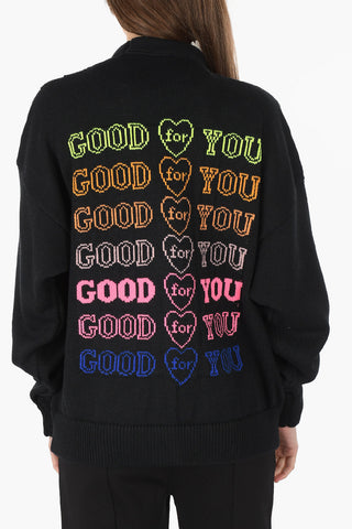 Embroidered crochet cardigan