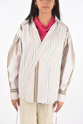 Bayadere Cotton Wrap Shirt