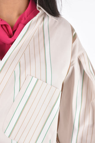 Bayadere Cotton Wrap Shirt