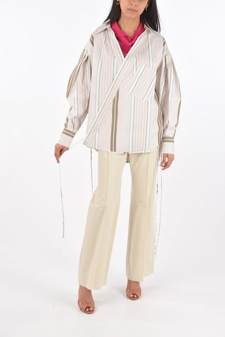 Bayadere Cotton Wrap Shirt