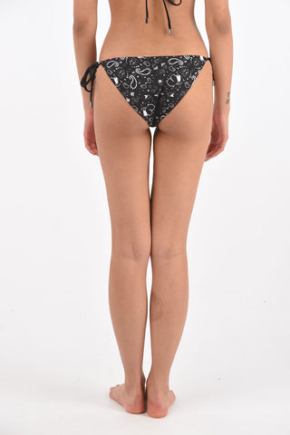 Printed High Cut Tie Side Bikini Bottoms