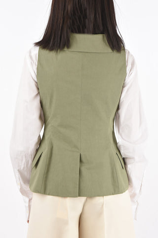 Single-breasted Peak Lapel Vest with Back Split