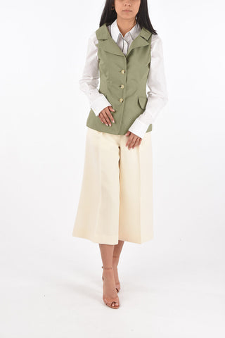 Single-breasted Peak Lapel Vest with Back Split
