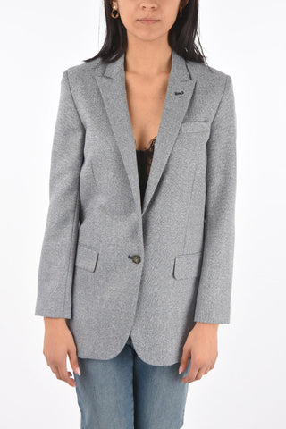 Blazer 1 Bottone in Lana con Rever a Lancia