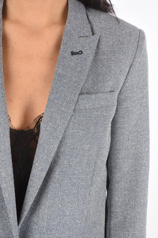 Blazer 1 Bottone in Lana con Rever a Lancia