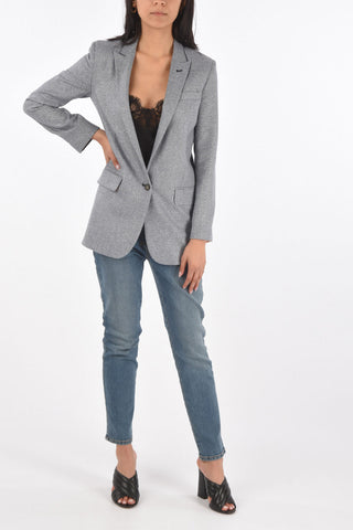 Blazer 1 Bottone in Lana con Rever a Lancia
