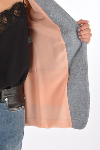 Blazer 1 Bottone in Lana con Rever a Lancia
