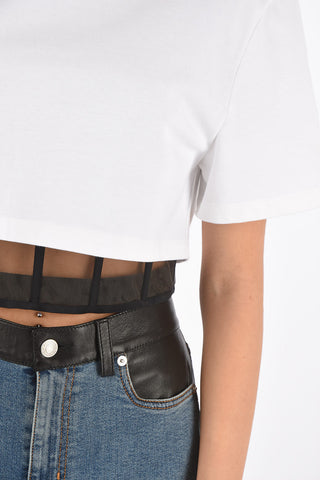 Mesh Corset Cotton Crop Top
