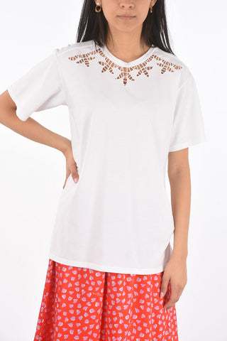 Craved Embroidery Collar T-Shirt