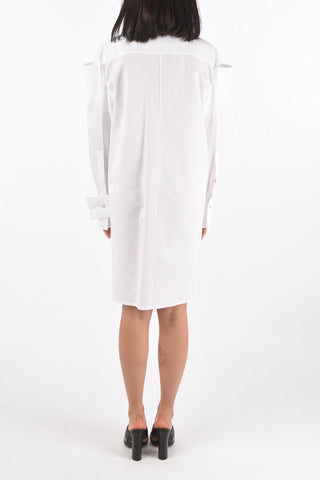 Front Zipped Off-Shoulder Shirt Dress