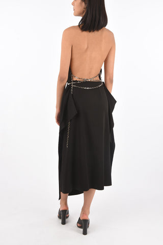 Abito Asimmetrico Bare Back con Catene