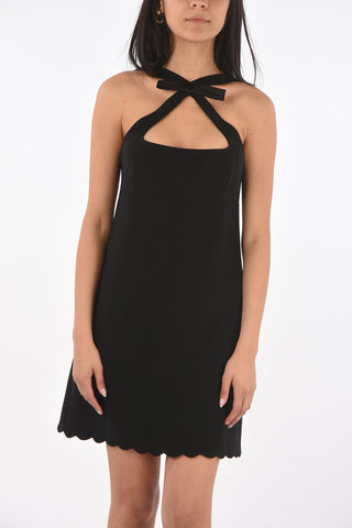 Crisscross Strap Dress with Satin Bow