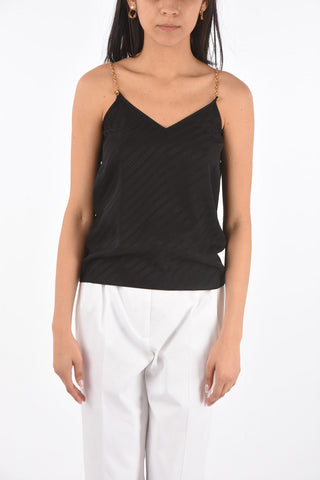 Chain Strap Silk Top