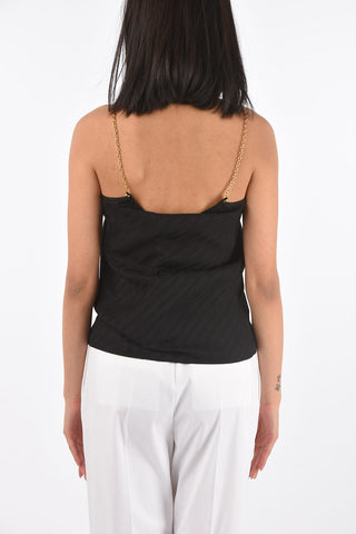 Chain Strap Silk Top