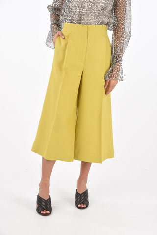 Single-pleated Wool and Silk Gaucho Pants