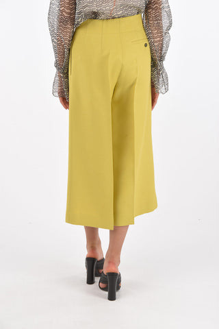 Single-pleated Wool and Silk Gaucho Pants