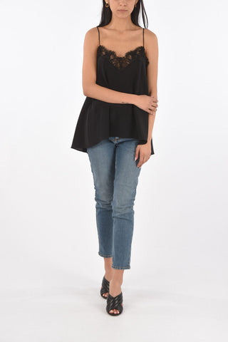 Lace Edged Silk Top