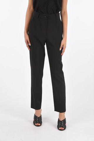 High-Waisted Virgin Wool Pants with Belt Loops