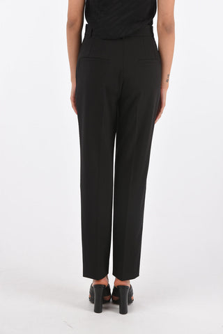 High-Waisted Virgin Wool Pants with Belt Loops