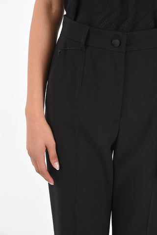 High-Waisted Virgin Wool Pants with Belt Loops