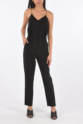 High-Waisted Virgin Wool Pants with Belt Loops