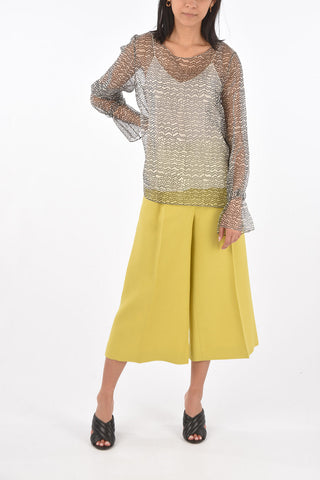 Blusa in Seta con Motivo Geometrico