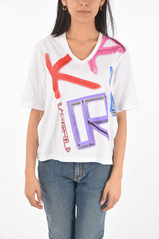 printed v-neck t-shirt