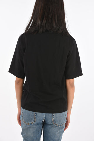 t-shirt scollo a v stampata