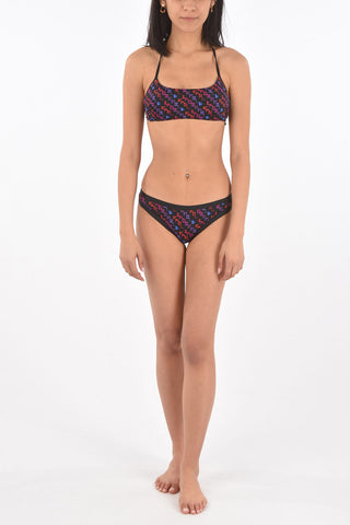 Printed Bandeau Bikini Top