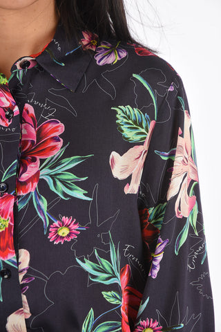 Floral Patterned Shirt with Lace Bottom