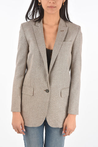 Blazer 1 Bottone in Lana con Rever a Lancia