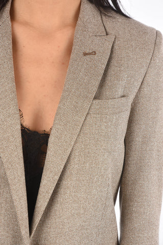 Blazer 1 Bottone in Lana con Rever a Lancia