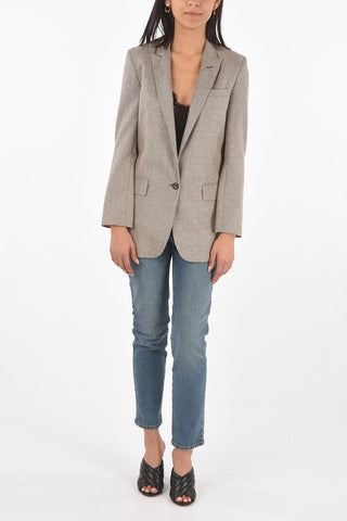 Blazer 1 Bottone in Lana con Rever a Lancia