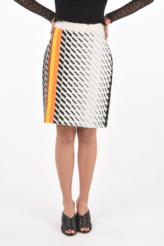 Multicolor Geometric Patterned Midi Skirt