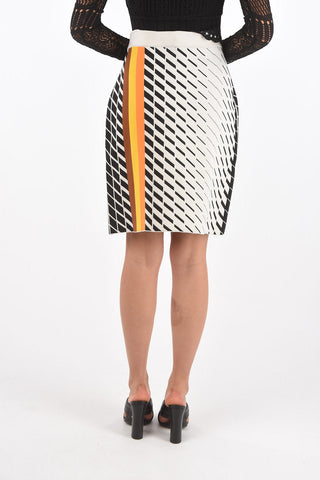 Multicolor Geometric Patterned Midi Skirt
