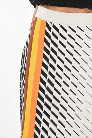 Multicolor Geometric Patterned Midi Skirt