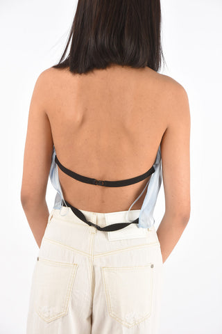  Halter Neck Ruffle Front Crop Top